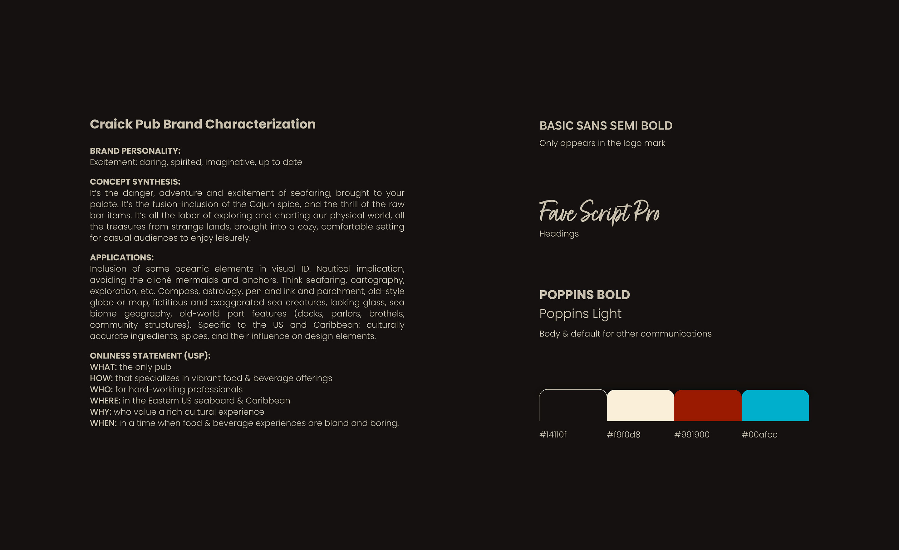 Craick Pub Brand Characterization